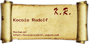 Kocsis Rudolf névjegykártya